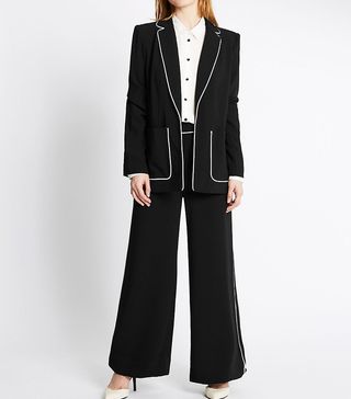 M&S + Contrast Piped Jacket and Trousers Set