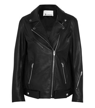 T by Alexander Wang + Oversized Leather Biker Jacket