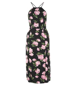 Topshop + Floral Strappy Back Midi Dress