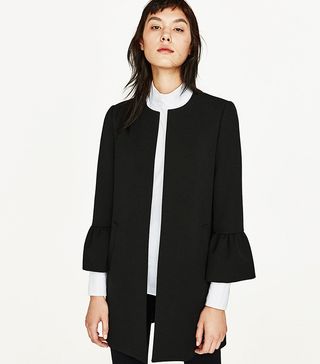 Zara + Frilled-Sleeve Coat