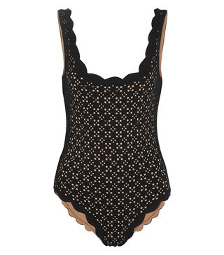 Marysia + Palm Springs Scalloped Laser-Cut Swimsuit