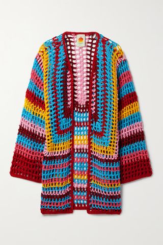 Farm Rio + Crocheted Cotton-Blend Cardigan