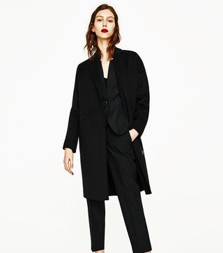 Zara + Wool Coat With Zip