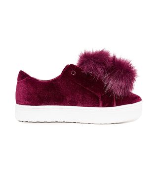 Sam Edelman + Leya Velvet Pom Pom Sneakers