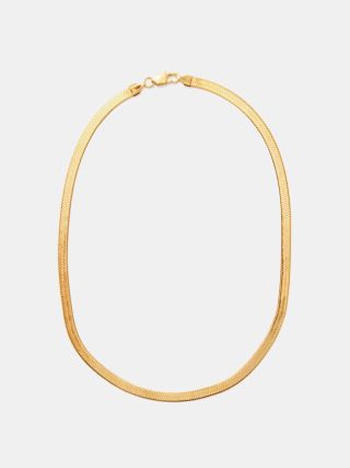 Fallon + Hailey Short 18kt Gold-Plated Herringbone Necklace