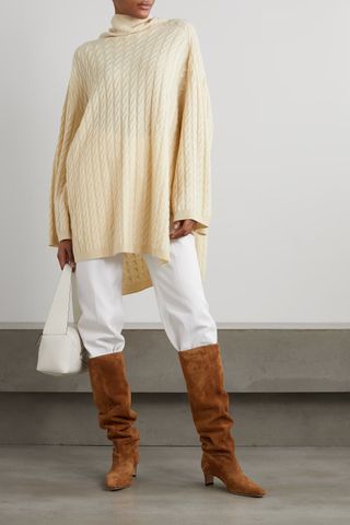 TOTEME + Cable-Knit Wool and Cashmere-Blend Turtleneck Sweater