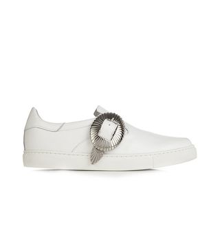 Toga + Buckle Low-Top Leather Trainers