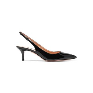 Gianvito Rossi + Patent Leather Sling Back Pumps