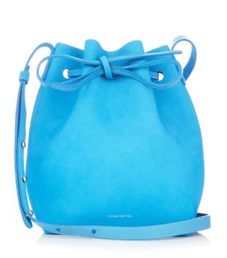 Mansur Gavriel + Leather-Lined Mini Suede Bucket Bag
