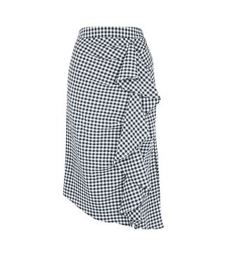 Topshop + Gingham Ruffle Midi Skirt