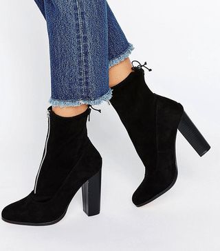 ASOS + Etty Slouch Zip Sock Boots