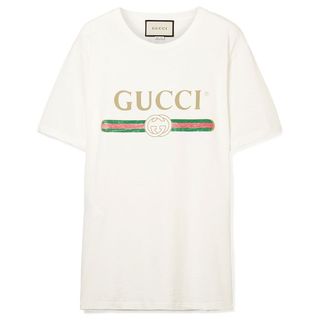 Gucci + Appliquéd Distressed T-Shirt