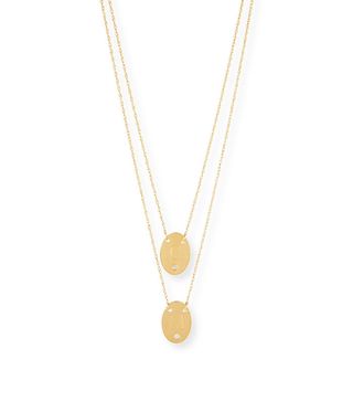 Jennifer Zeuner + Double Oval Disc Personalized Necklace