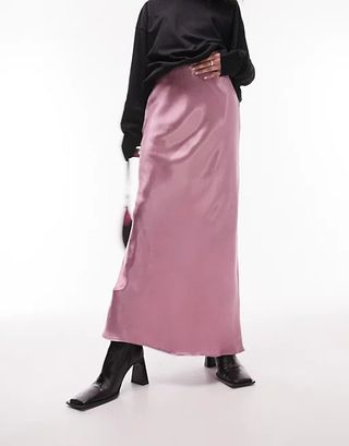 Topshop + Satin Bias Maxi Skirt