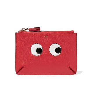 Anya Hindmarch + Loose Pocket Embossed Textured-Leather Pouch