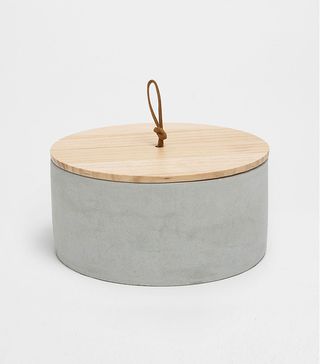 Zara Home + Round Cement and Wooden Box