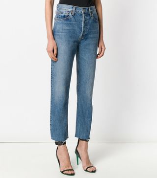 Re/Done + Cropped Straight-Leg Jeans