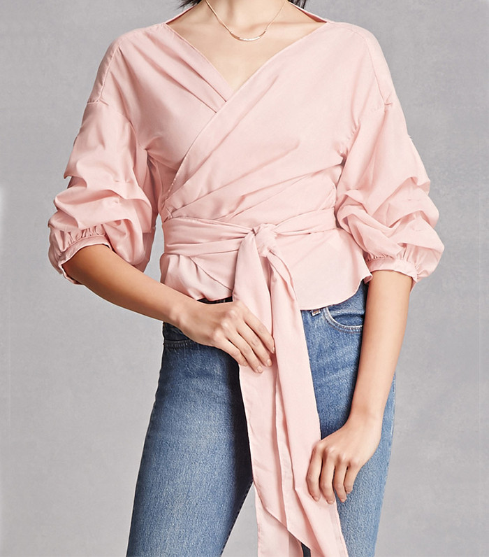 Forever 21 + Self-Tie Ruffled Top