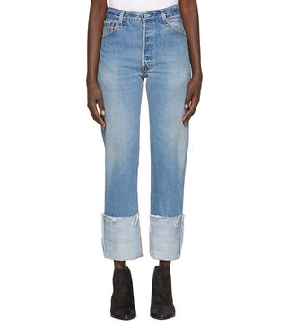 RE/DONE | Levi's + High-Rise Straight Cuffed Jeans