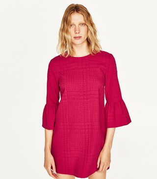 Zara + Dress With Frilled Sleeves