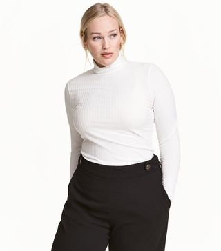 H&M+ + Ribbed Turtleneck Sweater