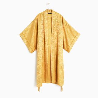 Zara Home + Floral Motif Faux Silk Dressing Gown