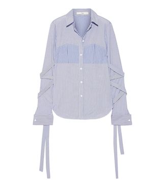 Tibi + Striped Cotton-Poplin Shirt