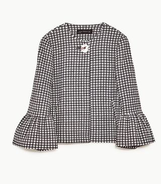 Zara + Gingham Check Cardigan