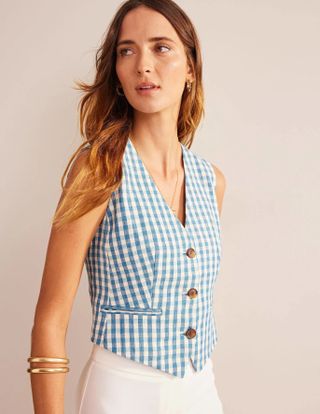 Boden + Tailored Linen Waistcoat