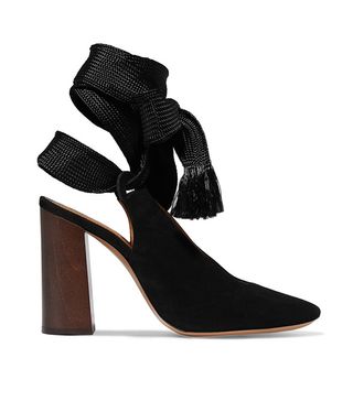 Chloe + Grosgrain-trimmed Suede Pumps