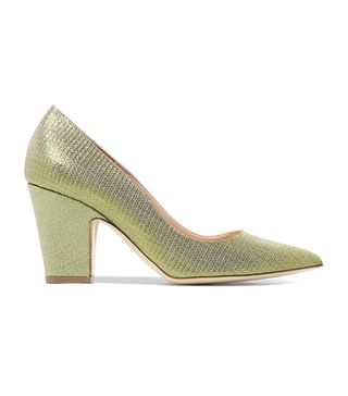 Rupert Sanderson + Pierrot Glittered Canvas Pumps