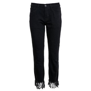 3x1 + Black Crop Fringe Jeans