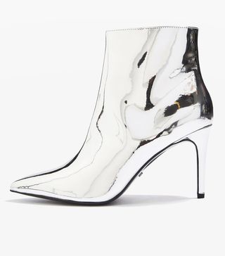 Topshop + Metallic Ankle Boots