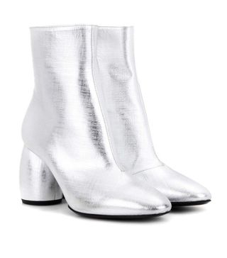 Dries Van Noten + Metallic Leather Ankle Boots