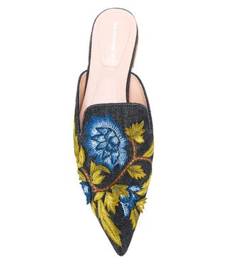 Alberta Ferretti + Embroidered Floral Mules