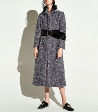 Front Row Shop + Gray Longline Yarn Coat