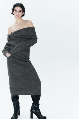 Zara + Draped Knit Dtess