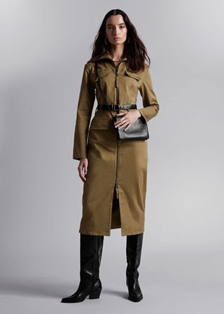 & Other Stories + Belted Utility Midi Dress