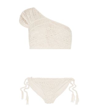 Tabula Rasa + Hathor Macramé Silk and Cotton-Blend One-Shoulder Bikini