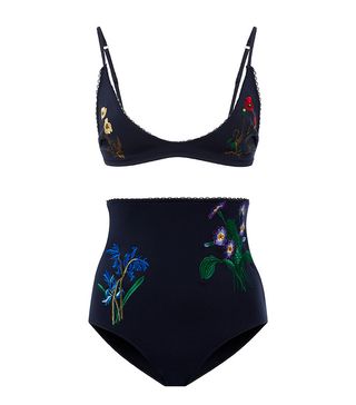Stella McCartney + Embroidered Triangle Bikini Top