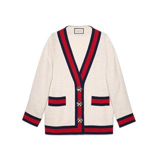Gucci + Oversize Tweed Cardigan Jacket