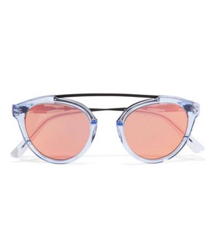 Westward Leaning x Olivia Palermo + Flower 14 Aviator-Style Acetate and Metal Mirrored Sunglasses