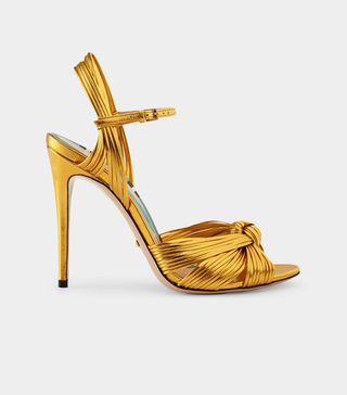 Gucci + Metallic Gold Sandal
