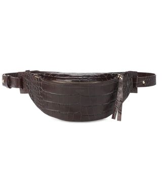 Nanushka + Croc-Effect Leather Belt Bag