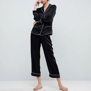 ASOS + White 100% Silk Pyjama Set