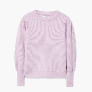 Mango + Puffed Sleeves Ribbed Jumper