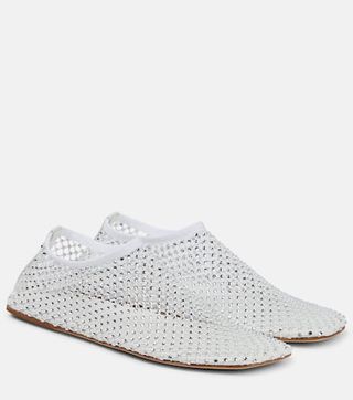 Christopher Esber + Minette Embellished Mesh Ballet Flats