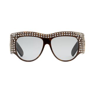 Gucci + Oversize Acetate Sunglasses with Crystals