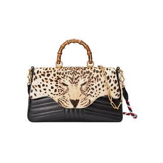 Gucci + Leopard Print Top Handle Bag