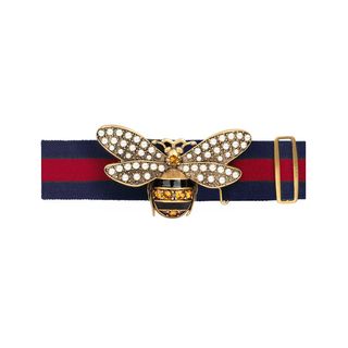 Gucci + Web Belt with Bee